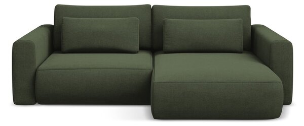 Khaki kinyitható-tárolóhelyes sarokkanapé (jobb oldali-heverő résszel) Kapua – Makamii