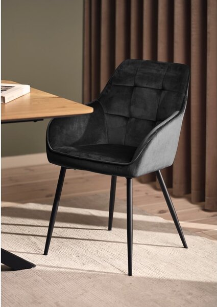 Szürke kárpitozott karfás étkezőfotel szett 2 db-os Nolan Square – Unique Furniture