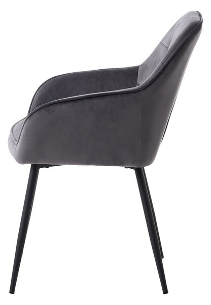 Szürke kárpitozott karfás étkezőfotel szett 2 db-os Nolan Square – Unique Furniture