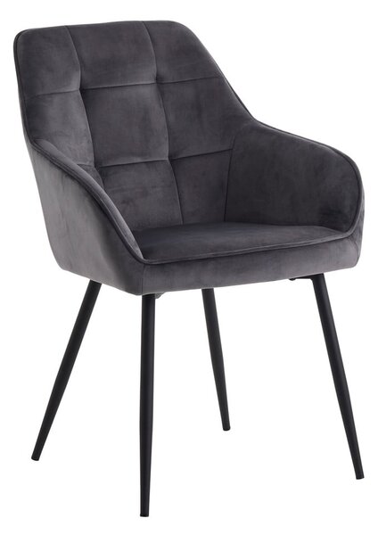 Szürke kárpitozott karfás étkezőfotel szett 2 db-os Nolan Square – Unique Furniture