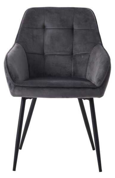 Szürke kárpitozott karfás étkezőfotel szett 2 db-os Nolan Square – Unique Furniture