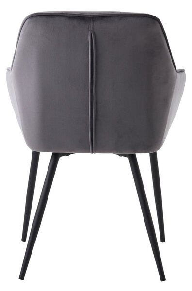 Szürke kárpitozott karfás étkezőfotel szett 2 db-os Nolan Square – Unique Furniture