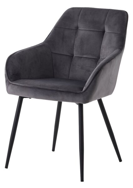Szürke kárpitozott karfás étkezőfotel szett 2 db-os Nolan Square – Unique Furniture