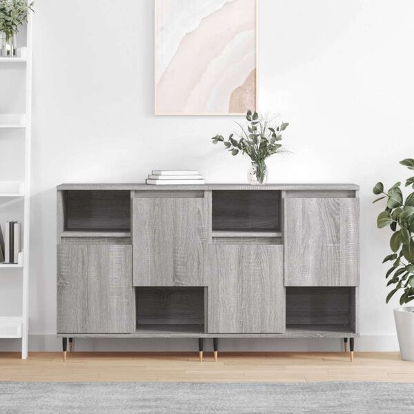 VidaXL Sonoma Szürke Fa Tálalószekrény 2 db - 120x35x70 cm