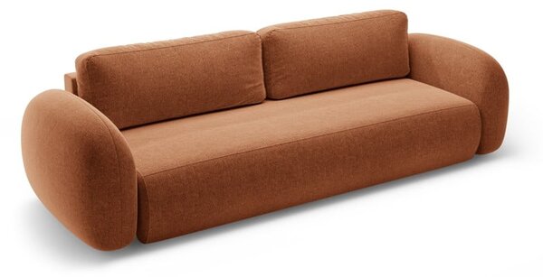 Téglavörös zsenília kinyitható-tárolóhelyes kanapé 262 cm Tonale – Cosmopolitan Design