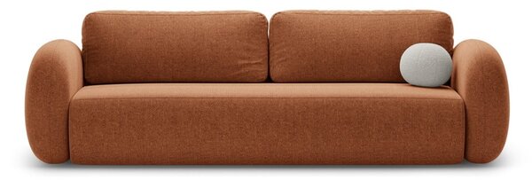 Téglavörös zsenília kinyitható-tárolóhelyes kanapé 262 cm Tonale – Cosmopolitan Design