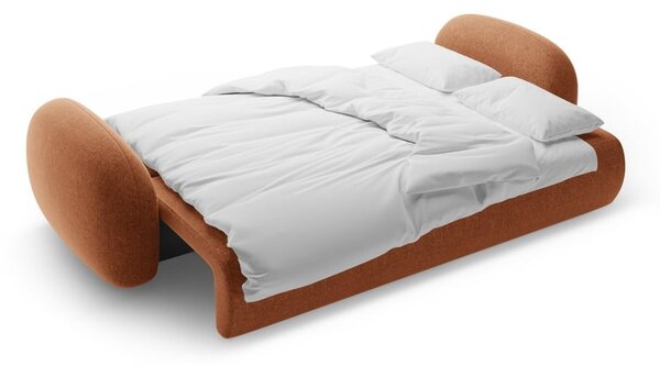 Téglavörös zsenília kinyitható-tárolóhelyes kanapé 262 cm Tonale – Cosmopolitan Design