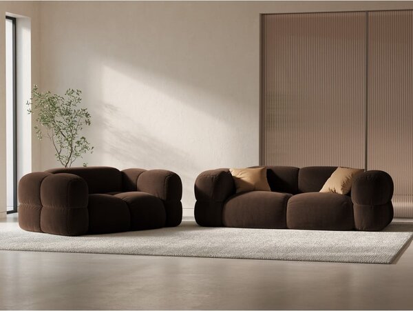 Sötétbarna bársony kanapé 180 cm Loretto – Cosmopolitan Design
