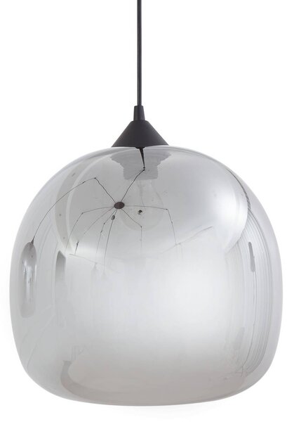 Lindby függőlámpa Marla, 7-light, üveg, füstös szürke, 128cm, dimmelhető, Fekete, Nappali / Étkező, Üveg, Modern