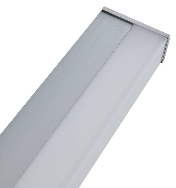 Lindby Philippa LED fali lámpa, szögletes, 59 cm, alumínium színű, IP44, Alu / szürke / cink, Fürdőszoba, Alumínium, Modern
