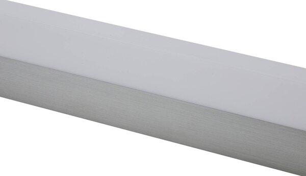 Lindby LED fali lámpa Philippa, szögletes, 89 cm, alumínium színű, IP44, Alu / szürke / cink, Fürdőszoba, Alumínium, Modern