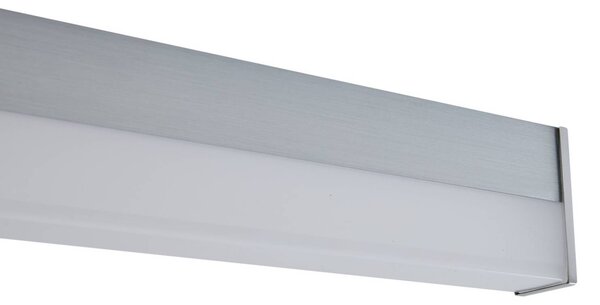 Lindby LED fali lámpa Philippa, szögletes, 89 cm, alumínium színű, IP44, Alu / szürke / cink, Fürdőszoba, Alumínium, Modern