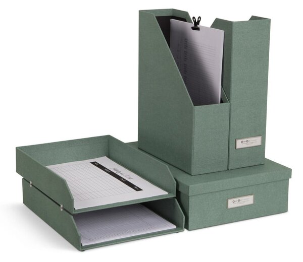 Zöld karton rendszerező szett 5 db-os dokumentumokhoz Holger Canvas Paper Laminate – Bigso