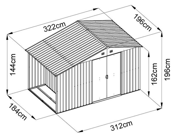 Avenberg Kerti ház fatárolóval 3,22 x 1.96 m ANTRACIT SD-X68EWS