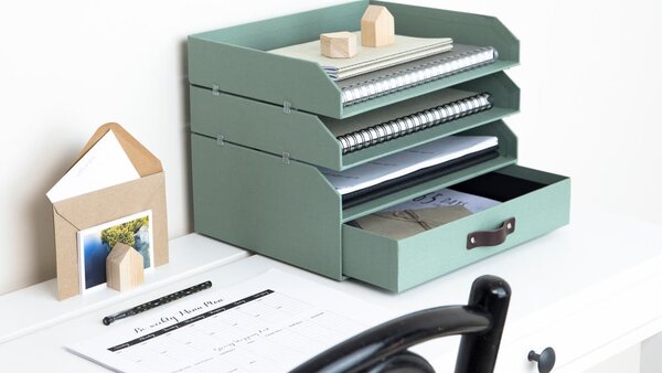 Zöld karton fiókos-dokumentumokhoz rendszerező Walter Canvas Paper Laminate – Bigso