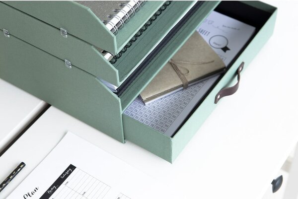 Zöld karton fiókos-dokumentumokhoz rendszerező Walter Canvas Paper Laminate – Bigso