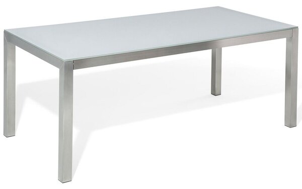 Kerti Asztal Fehér Üveglappal 180x90 cm GROSSETO