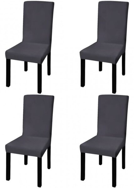 4 db antracitszürke szabott nyújtható székszoknya