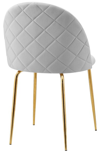 Bársonyszék Fargo Gold Velvet szürke