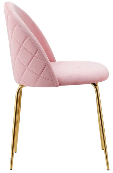 Bársonyszék Fargo Gold Velvet rózsaszín