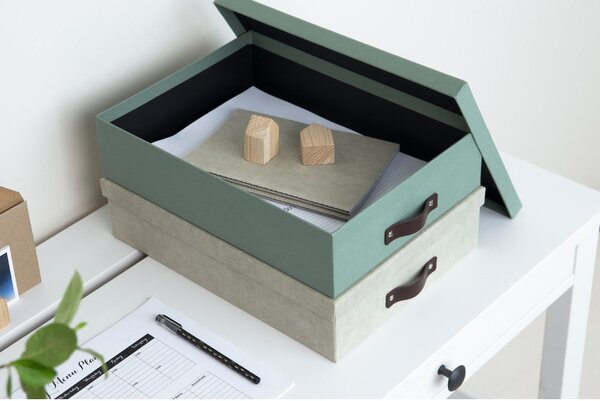 Zöld karton rendszerező dokumentumokhoz Oskar Canvas Paper Laminate – Bigso