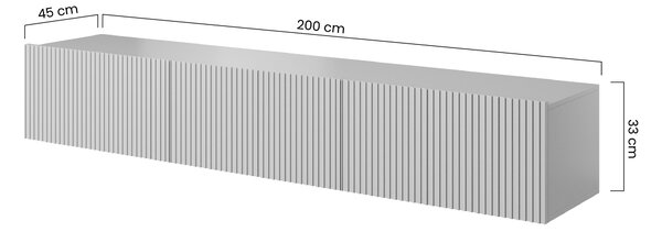 Nicole fali TV szekrény 200 cm fiókkal - matt kasmír