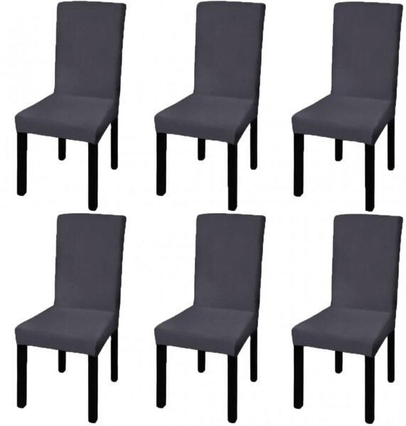 VidaXL 6 db antracitszürke szabott nyújtható székszoknya