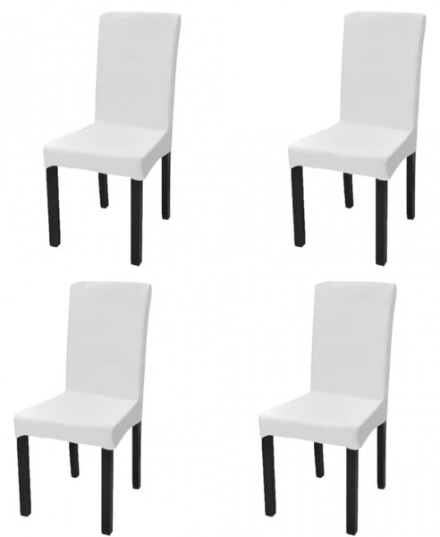 4 db fehér szabott nyújtható székszoknya