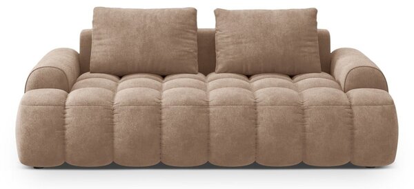 Világosbarna bársony kanapé 200 cm Linz – Cosmopolitan Design