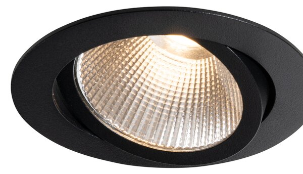 6 darabos süllyesztett spotlámpa készlet fekete 9,5 cm LED-del 1300 lm szabályozható IP65 - Gaius