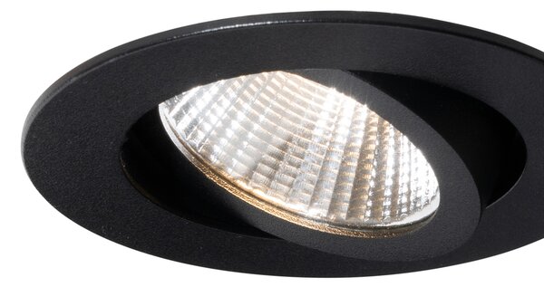 6 darabos fekete süllyesztett spotlámpa készlet 6,8 cm LED-del 750 lm szabályozható IP65 - Gaius