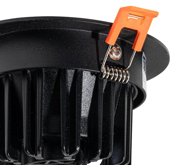 6 darabos süllyesztett spotlámpa készlet fekete 9,5 cm LED-del 1300 lm szabályozható IP65 - Gaius