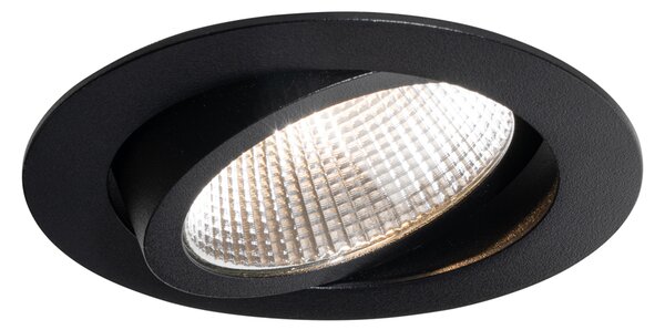 Süllyesztett spotlámpa fekete 9,5 cm LED-del 1015 lm szabályozható IP65 - Gaius