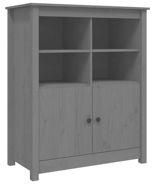 VidaXL szürke tömör fenyőfa tálalószekrény 83 x 41,5 x 100 cm