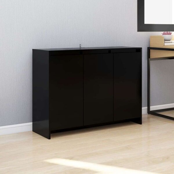 VidaXL fekete forgácslap tálalószekrény 102 x 33 x 75 cm