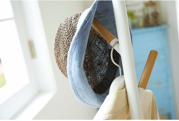 Plain Pole Hanger fehér állófogas bükkfa részletekkel - YAMAZAKI