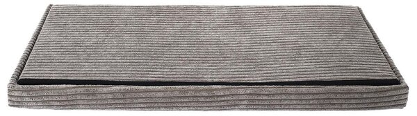 Összehajtható tárolós pad, kordbársony 76x38 cm, szürkés-barna - CHERANCE