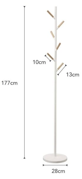Plain Pole Hanger fehér állófogas bükkfa részletekkel - YAMAZAKI