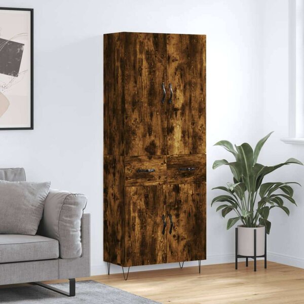 VidaXL Füstös Tölgy Magasszekrény - 69,5x34x180 cm