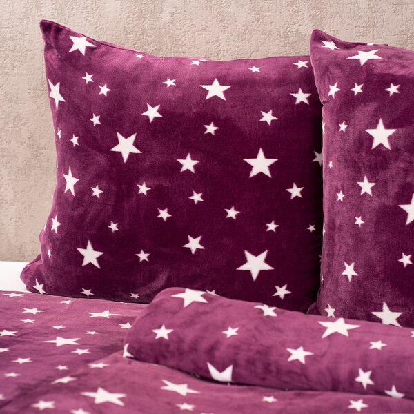 4Home Stars violet mikroflanel ágyneműhuzat, 140 x 200 cm, 70 x 90 cm, 140 x 200 cm, 70 x 90 cm