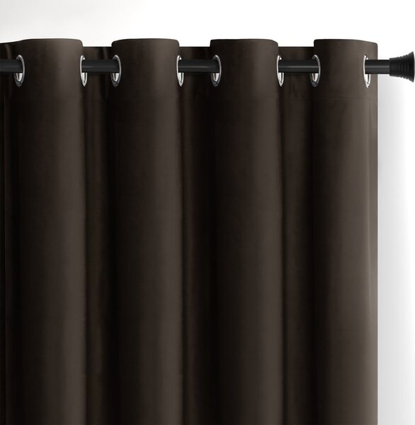Barna bársony dimout (részleges sötétítő) függöny 140x245 cm – Restilo