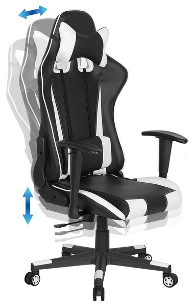 Fekete és fehér irodai forgószék GAMER