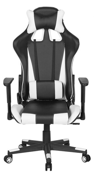 Fekete és fehér irodai forgószék GAMER