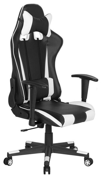 Fekete és fehér irodai forgószék GAMER
