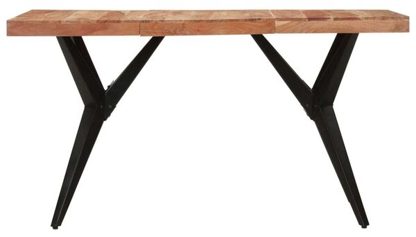Fekete tömör akácfa étkezőasztal 140 x 70 x 76 cm