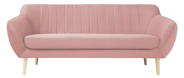 Sardaigne világos rózsaszín bársony kanapé, 188 cm - Mazzini Sofas