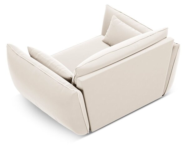 Bézs bársony fotel Vanda – Mazzini Sofas