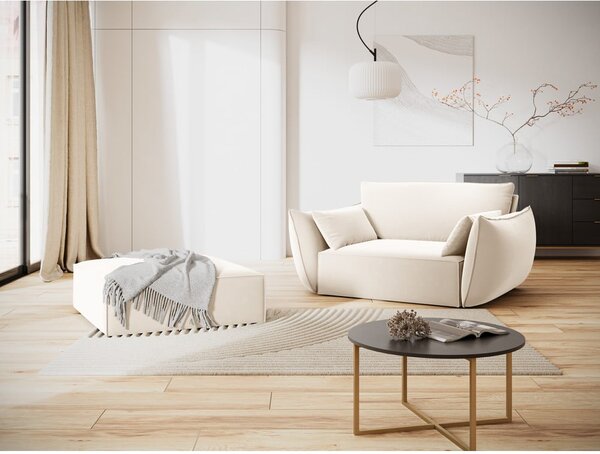 Bézs bársony fotel Vanda – Mazzini Sofas