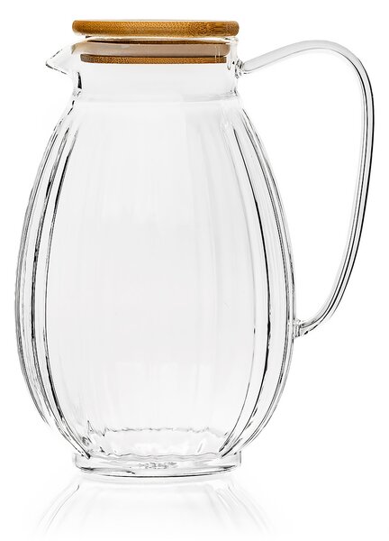4Home Hot&Cool Juicy Üvegkancsó bambuszfedővel, 1,5 l