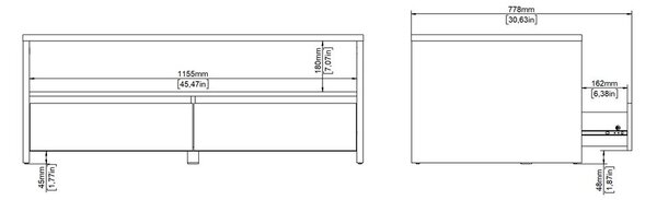 Fehér-natúr színű dohányzóasztal 60x120 cm Next – Tvilum